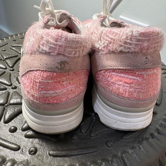 Chanel Pink Tweed Sneakers - Picture 5 of 7